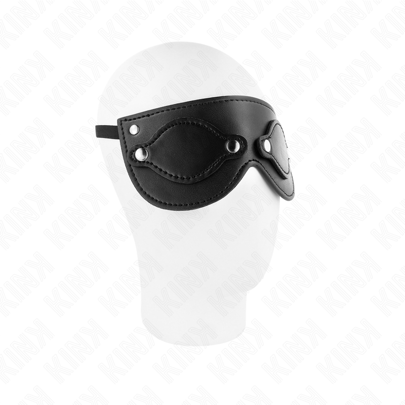 KINK - LEATHERETTE MASK WITH DETACHABLE EYE COVERS 22 x 9 CM