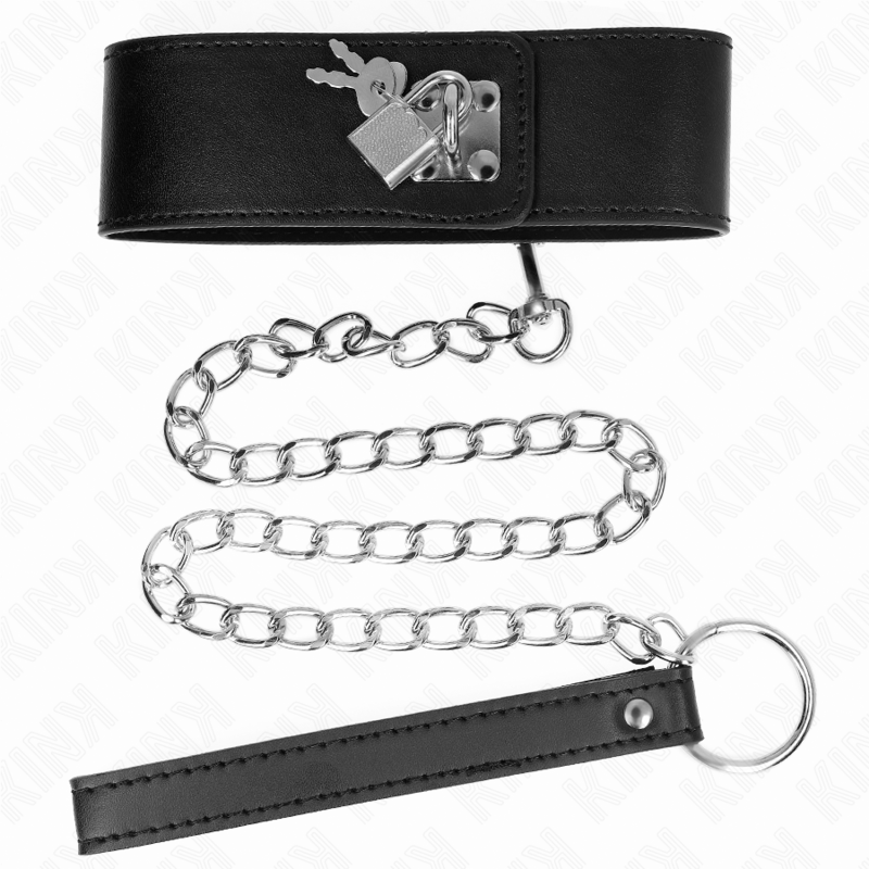 KINK - NECKLACE WITH BELT 65 CM WITH WIDE BLACK STRAP ADJUSTABLE 33.5-41 CM X 5 CM