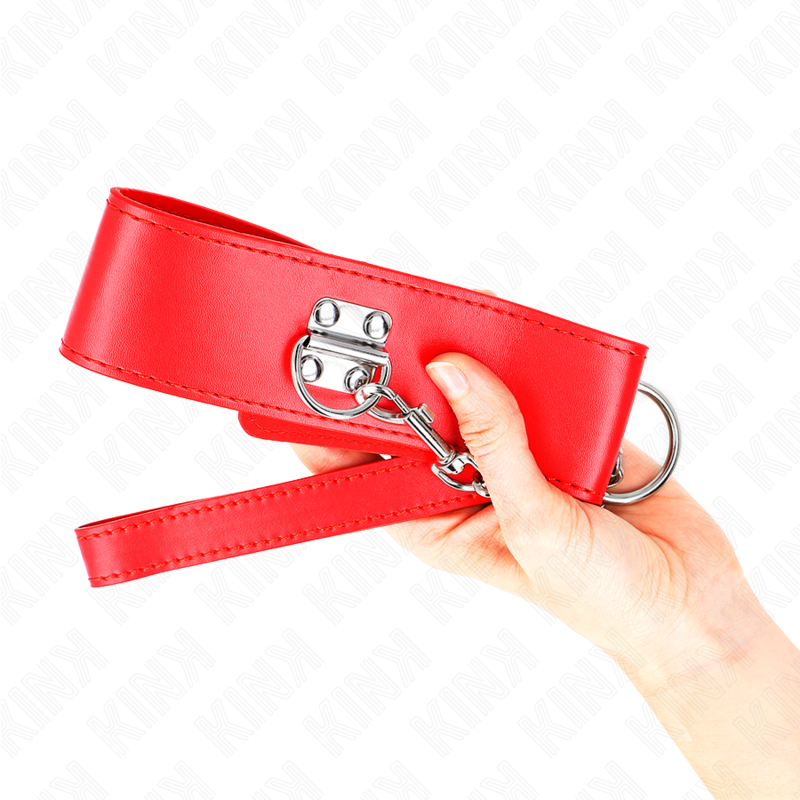 KINK - NECKLACE WITH BELT 65 CM WITH WIDE RED STRAP ADJUSTABLE 33.5-41 CM X 5 CM