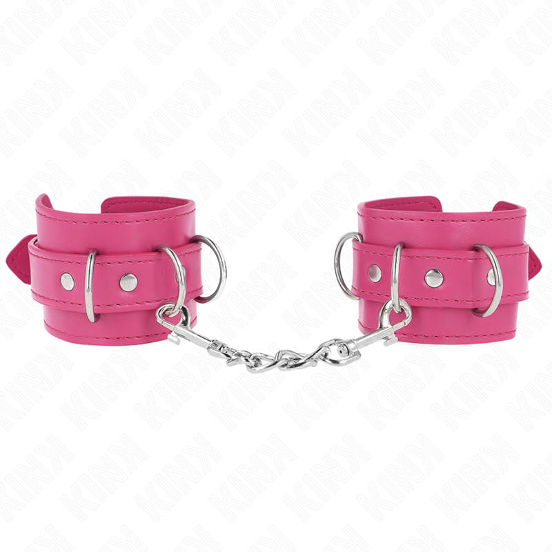 KINK - 3 D-RING WRIST RESTRAINTS ADJUSTABLE PINK 17.5-25 CM X 6 CM