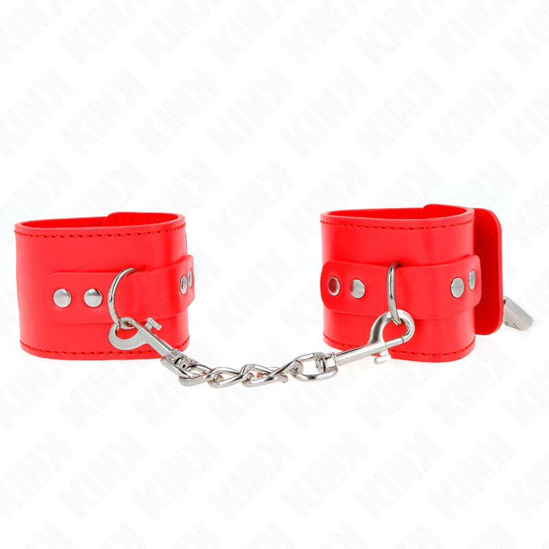 KINK - WRIST RESTRAINTS WITH PADLOCK CLOSURE RED ADJUSTABLE 16-23 CM X 5.5 CM