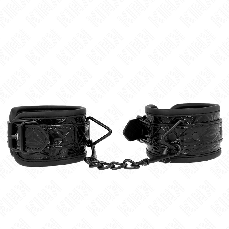 KINK - DIAMOND PATTERN WRIST RESTRAINTS BLACK ADJUSTABLE 17-26 CM X 5.5 CM