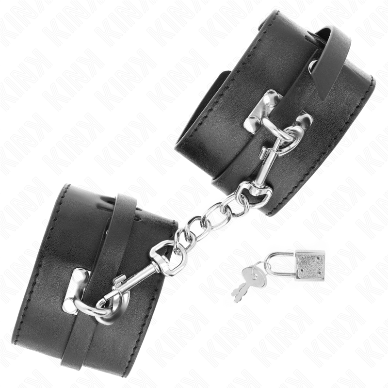 KINK - DELUXE LOCKING WRIST RESTRAINTS BLACK ADJUSTABLE 14.5-21 CM X 6 CM