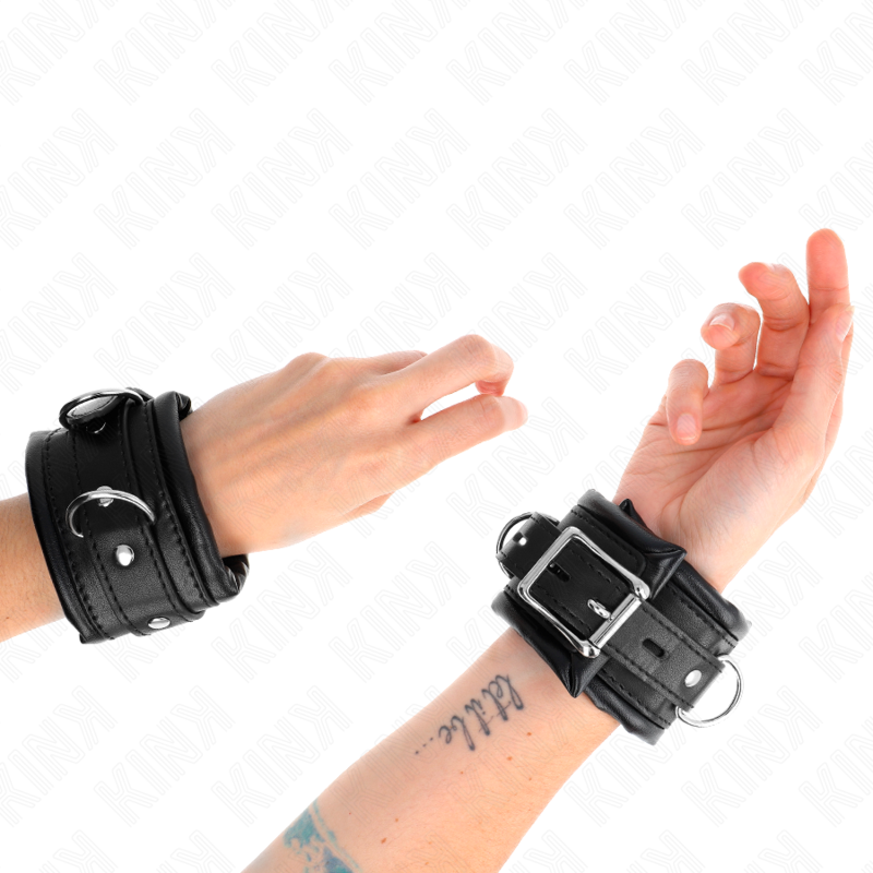 KINK - HEAVY WRIST RESTRAINTS WITH BLACK FUR LINED ADJUSTABLE 20-30 CM X 6 CM