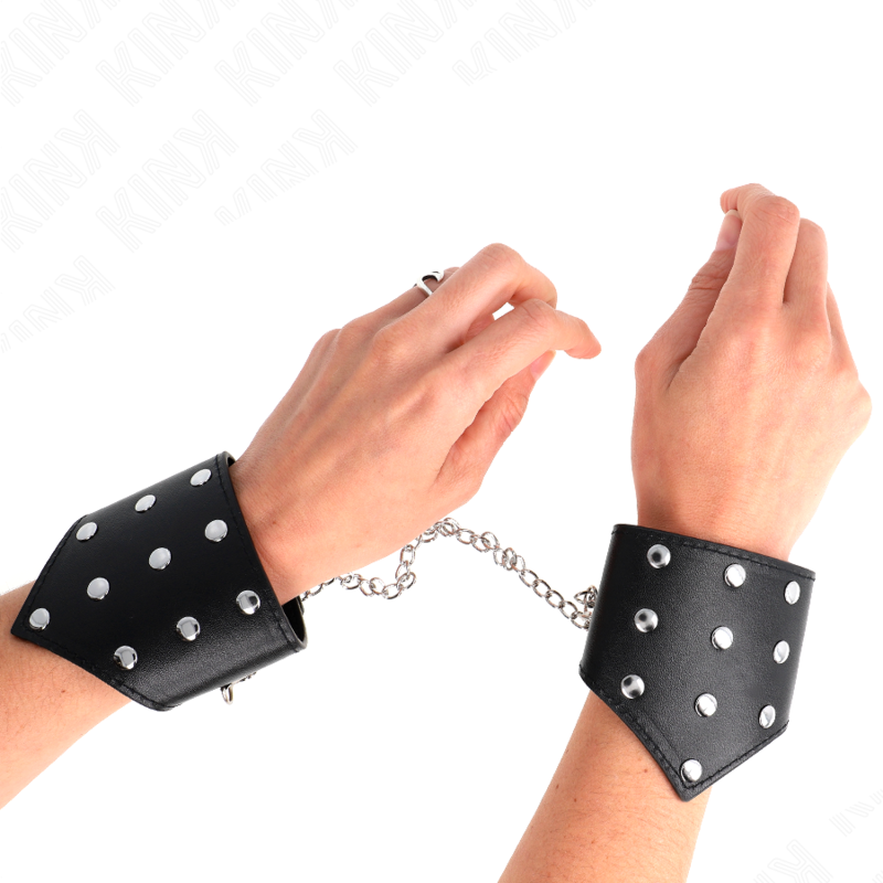 KINK - BLACK POINT STYLE WRISTBANDS WITH CHAIN ADJUSTABLE 17-23 CM X 8.5 CM