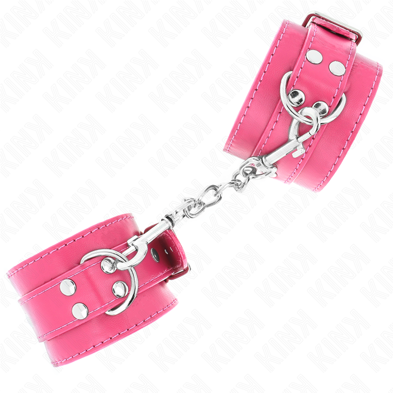 KINK - WRIST RESTRAINTS RASPBERRY ROSE WITH RASPBERRY ROSE LINING ADJUSTABLE 20-28 CM X 5.5 CM