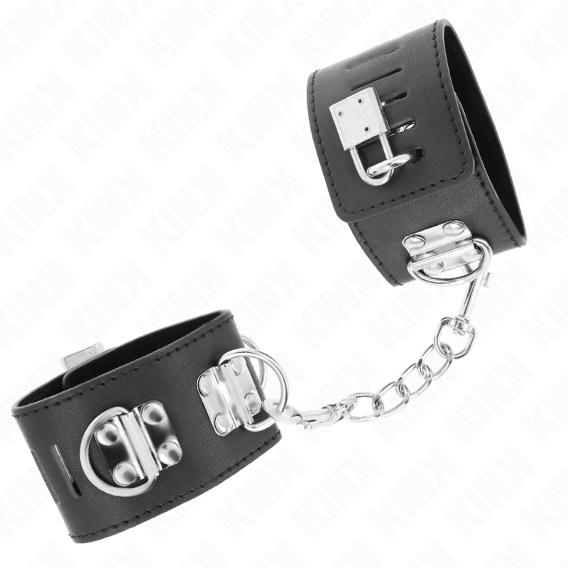 KINK - MULTIPOSITION WRIST RESTRAINTS WITH PADLOCK CLOSURE BLACK ADJUSTABLE 16-23 CM X 5.5 CM