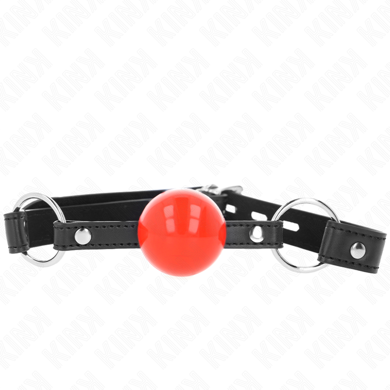 KINK - BALL 4 CM GAG WITH LOCK RED BALL BLACK STRAP 60 x 2 CM