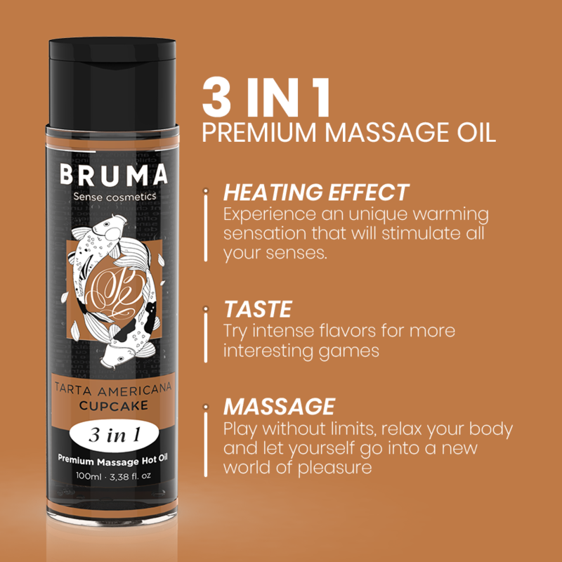 BRUMA - PREMIUM MASSAGE HOT OIL CUPCAKE 3 IN 1 - 100 ML