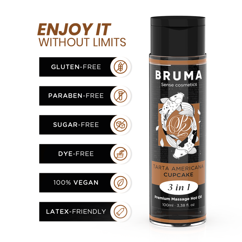 BRUMA - PREMIUM MASSAGE HOT OIL CUPCAKE 3 IN 1 - 100 ML