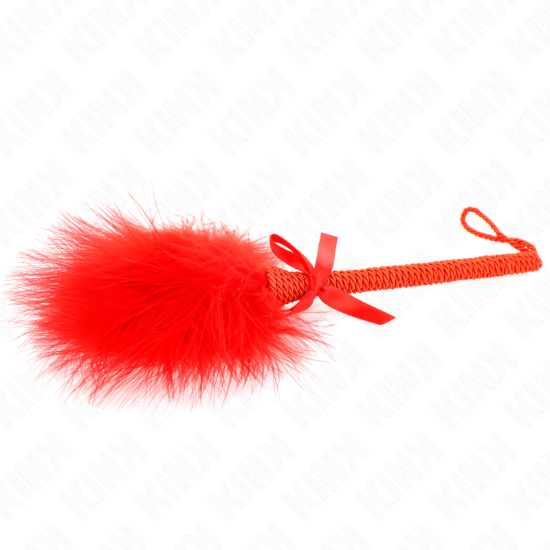 KINK - NYLON ROPE WAND WITH TICKLE FEATHERS AND RED BOW 25 CM