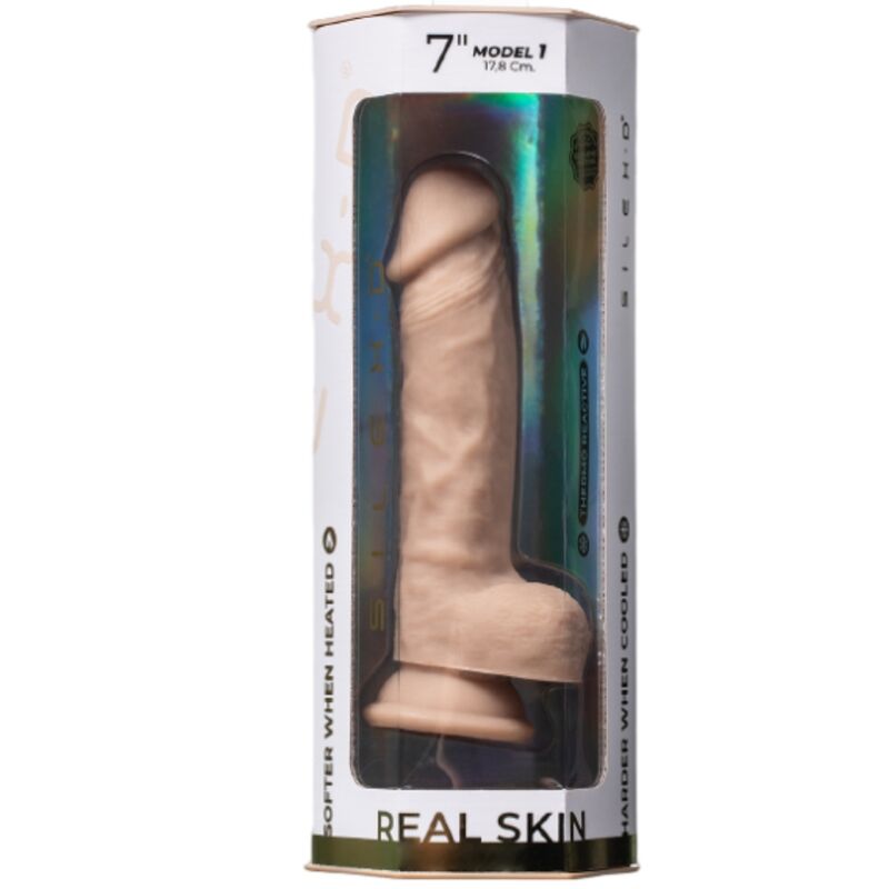 SILEXD - MODEL 1 REAL SKIN REALISTIC PENIS THERMO REACTIVE 17.8 CM FLESH