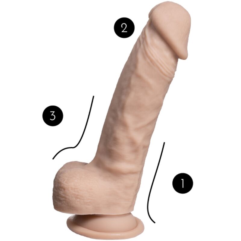 SILEXD - MODEL 1 REAL SKIN REALISTIC PENIS THERMO REACTIVE 17.8 CM FLESH