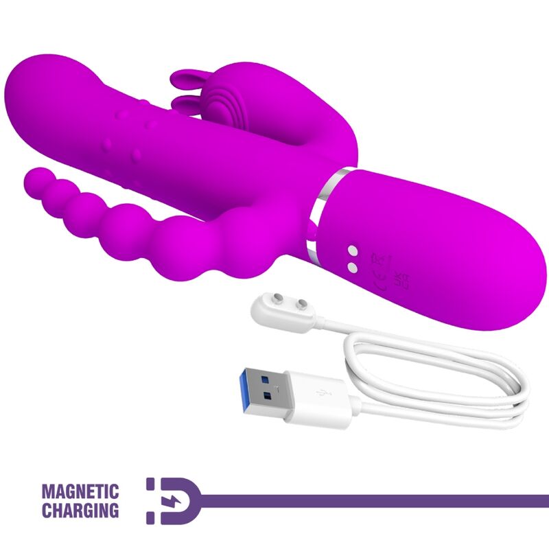 PRETTY LOVE - CAMMY TRIPLE VIBRATOR MULTIFUNCTION 4 IN 1 PINK