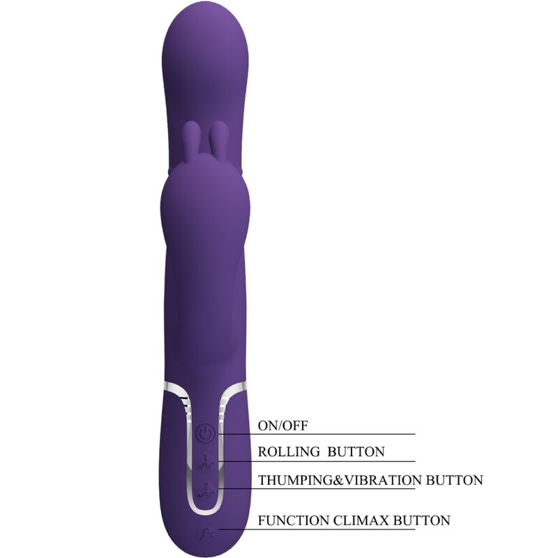 PRETTY LOVE - CAMMY TRIPLE VIBRATOR MULTIFUNCTION 4 IN 1 PURPLE