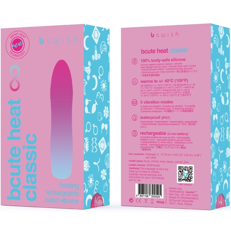 B SWISH - BCUTE INFINITE HEAT CLASSIC HEATABLE VIBRATOR PINK