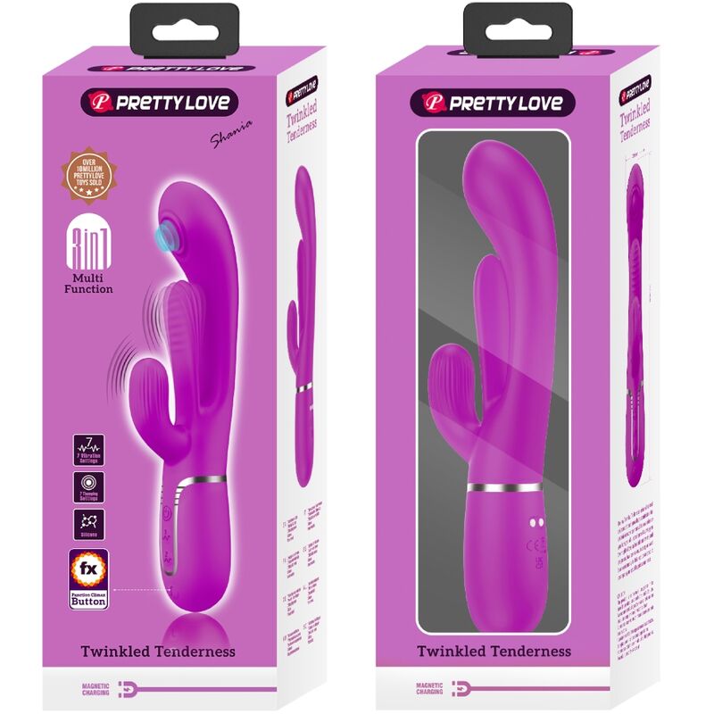 PRETTY LOVE - SHANIA TRIPLE RABBIT VIBRATOR MULTIFUNCTION PINK