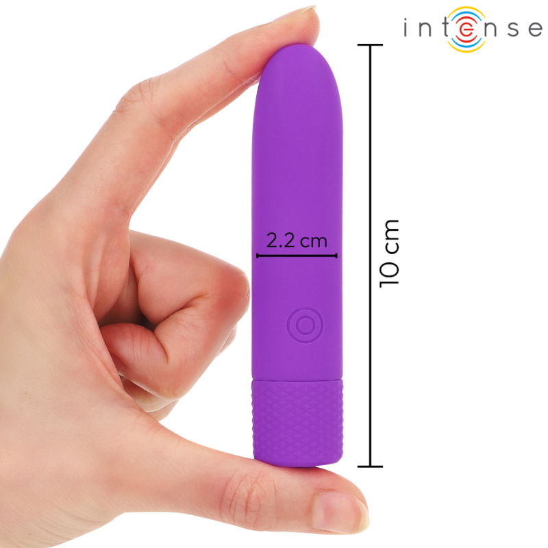 INTENSE - SYMONE USB RECHARGEABLE VIBRATING BULLET 8 VIBRATIONS PURPLE 10 X 2.2 CM