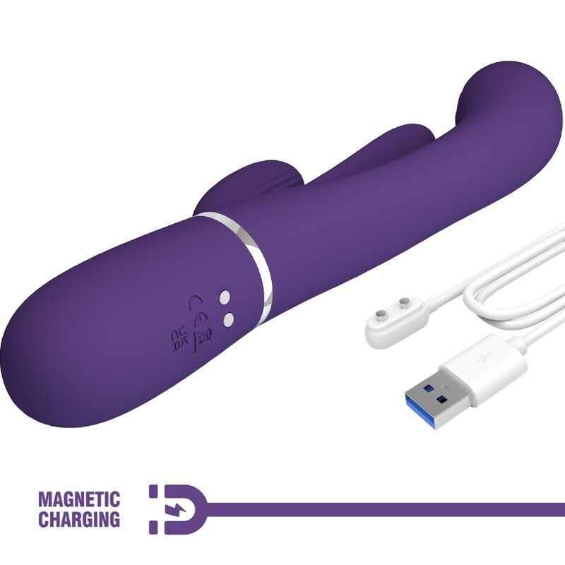 PRETTY LOVE - SHANIA TRIPLE RABBIT VIBRATOR MULTIFUNCTION PURPLE