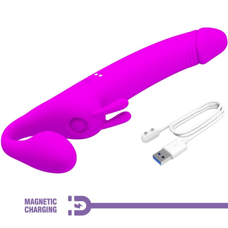 PRETTY LOVE - ZANINI STRAPLESS STRAP-ON 10 VIBRATIONS PURPLE