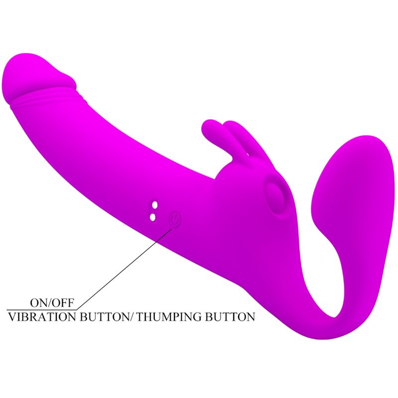 PRETTY LOVE - ZANINI STRAPLESS STRAP-ON 10 VIBRATIONS PURPLE