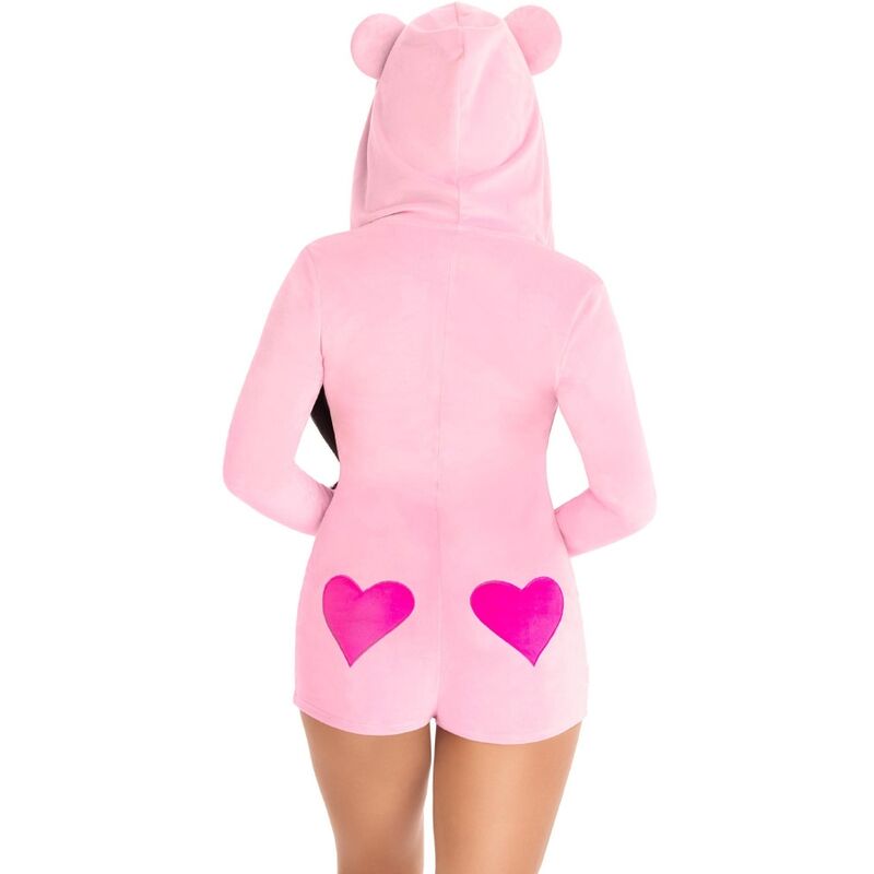 LEG AVENUE - TEDDY BEAR VELVET BODYSUIT PINK S