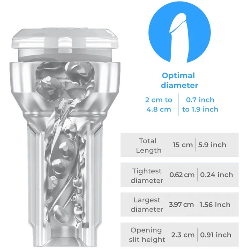 KIIROO - FEEL POCKET STROKER CRYSTAL BY KIIROO TRANSPARENT