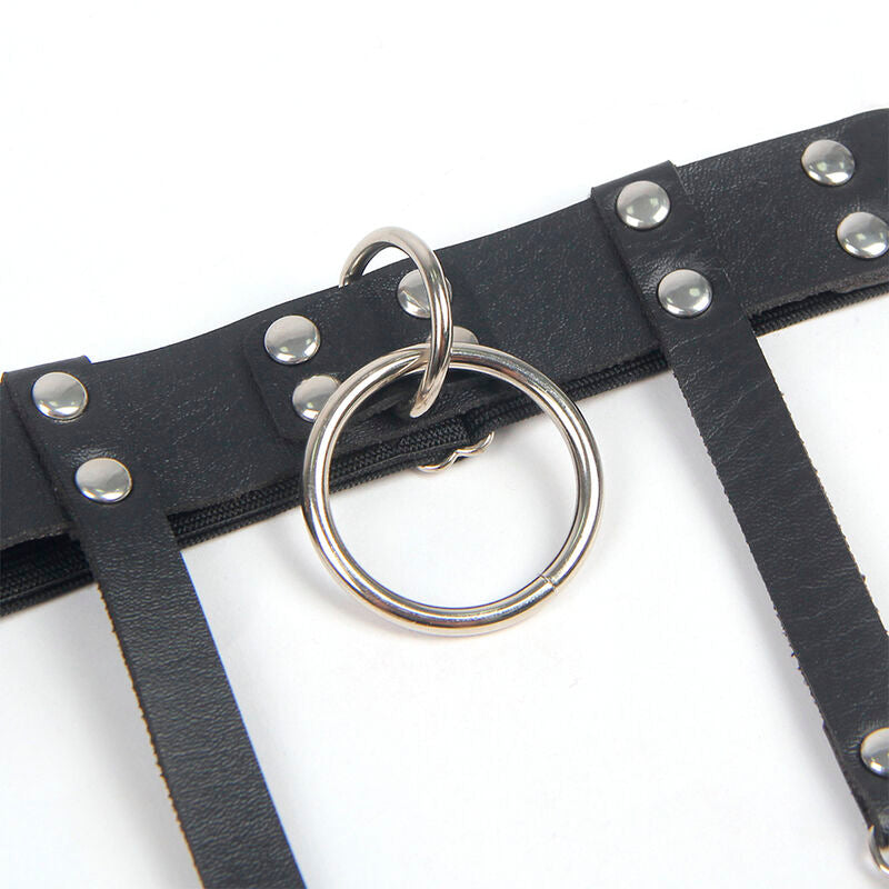 SUBBLIME - 953744 ADJUSTABLE LEATHER PUNK GARTER BLACK ONE SIZE