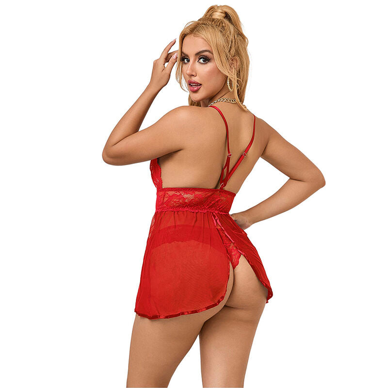 SUBBLIME - 953843 OPEN BACK BABYDOLL RED L/XL