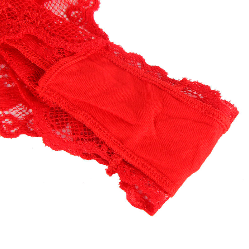 SUBBLIME - 953973 SEXY BODY WITH RUFFLES + BELT RED S/M