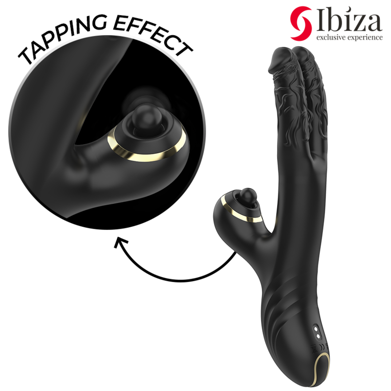 IBIZA - TWO DRAGONS DOUBLE VIBRATOR BLACK