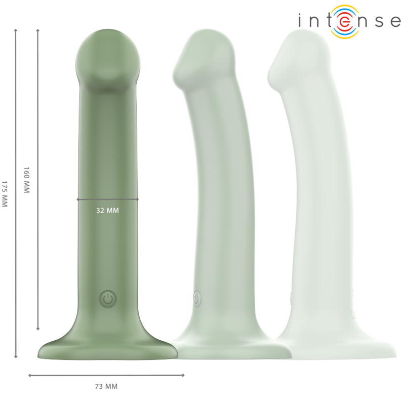 INTENSE - BECCA VIBRATOR WITH SUCTION CUP 10 VIBRATIONS GREEN REMOTE CONTROL