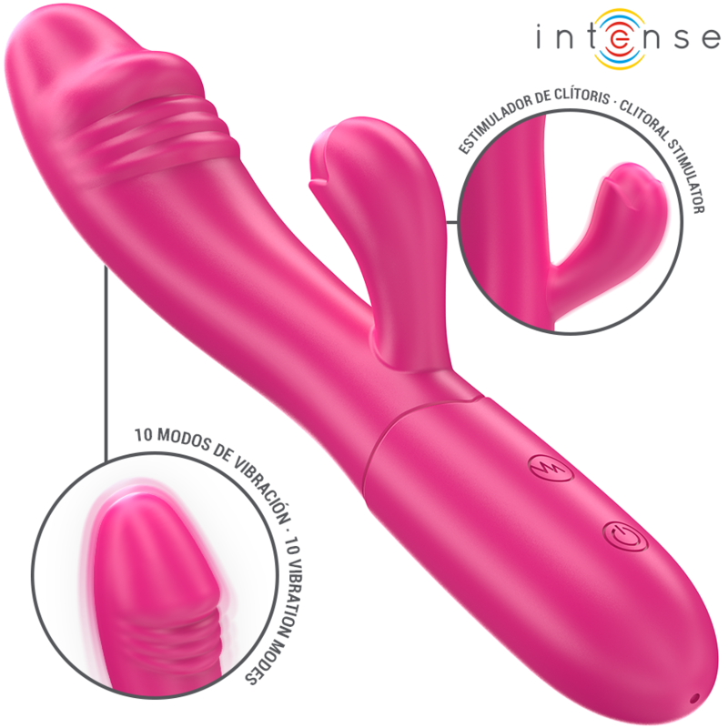 INTENSE - IVY FLEXIBLE VIBRATOR 10 VIBRATIONS WITH STIMULATING TONGUE PINK