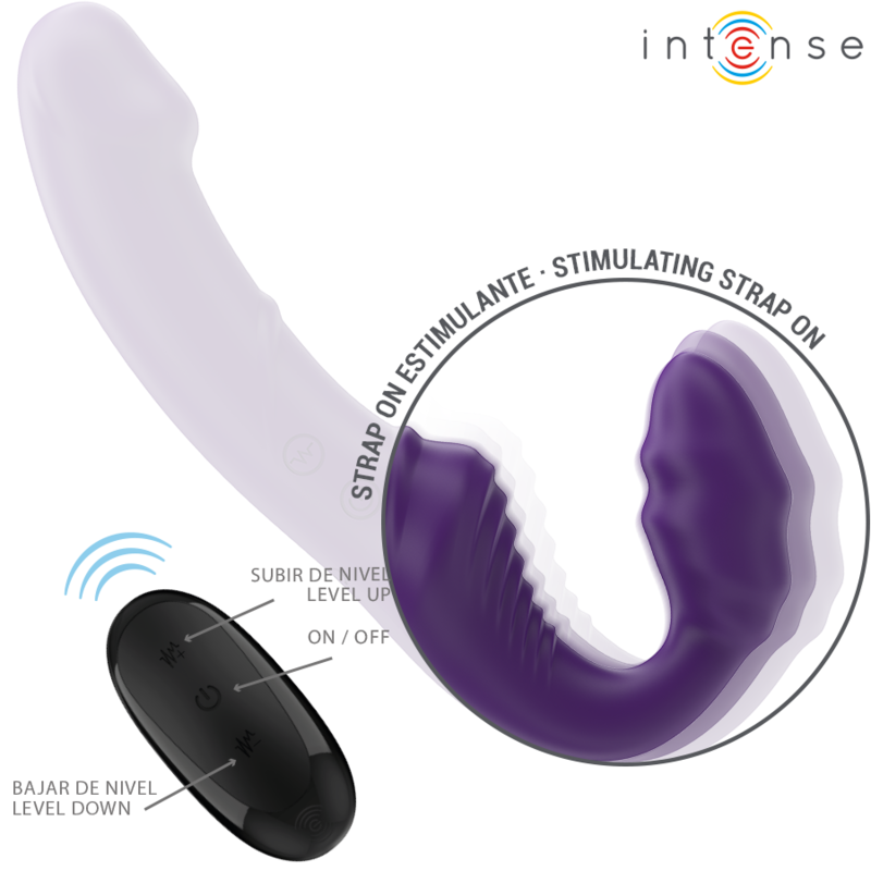 INTENSE - JILL DOUBLE VIBRATOR 20 CM PURPLE REMOTE CONTROL