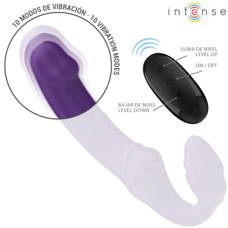 INTENSE - JILL DOUBLE VIBRATOR 20 CM PURPLE REMOTE CONTROL