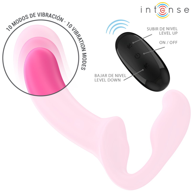 INTENSE - AMY DOUBLE VIBRATOR 20 CM PINK REMOTE CONTROL