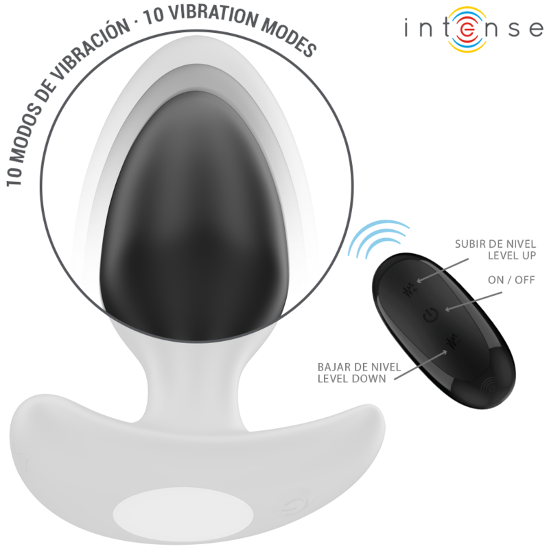 INTENSE - JOEY ANAL PLUG 10 VIBRATIONS BLACK REMOTE CONTROL