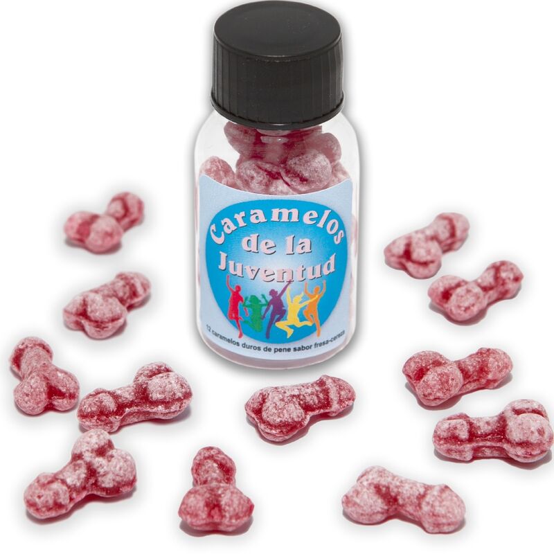 DIABLO PICANTE - 12 YOUTH CANDIES PENIS SHAPE STRAWBERRY/CHERRY