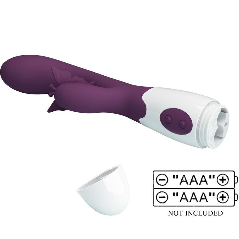 PRETTY LOVE - BUTTERFLY KISS RABBIT VIBRATOR & G-SPOT STIMULATOR PURPLE