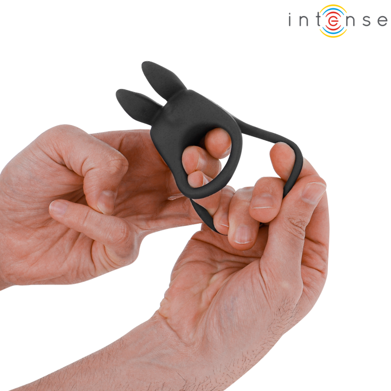 INTENSE - SAM VIBRATOR DOUBLE PENIS RING 10 VIBRATIONS BLACK