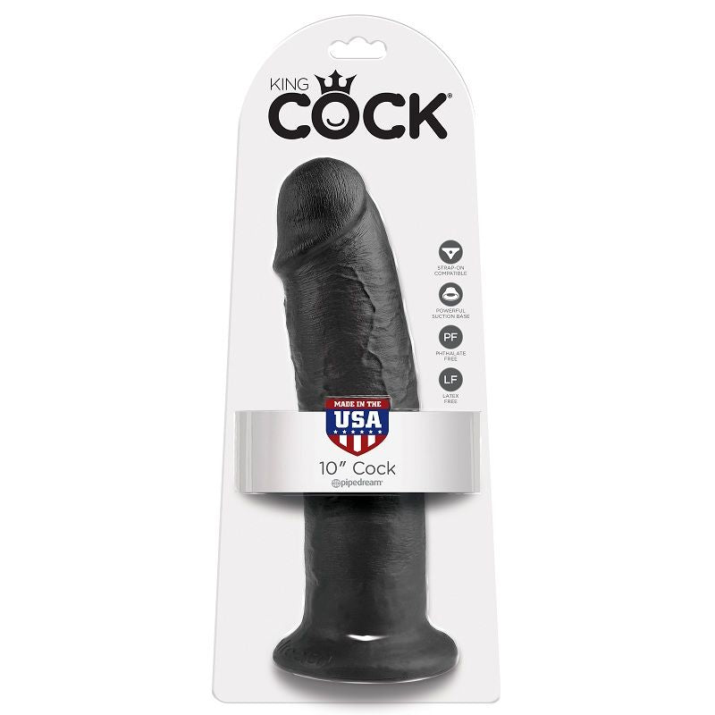 KING COCK - 10 DILDO PRETO 25 CM