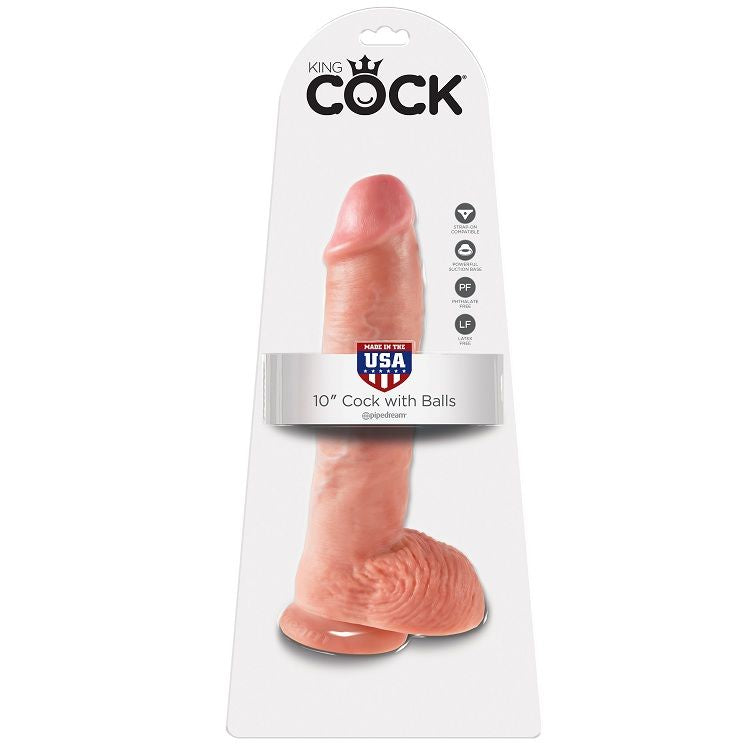 KING COCK - 10 CARNE DE DILDO COM BOLAS 26.5 CM