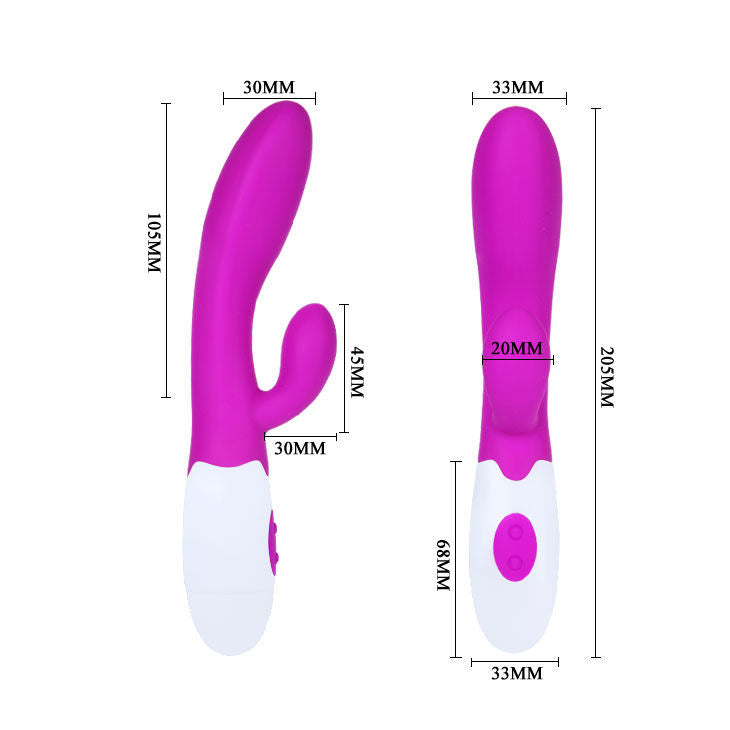 PRETTY LOVE - FLIRTATION ALVIS VIBRATOR WITH CLITORIS STIMULATOR