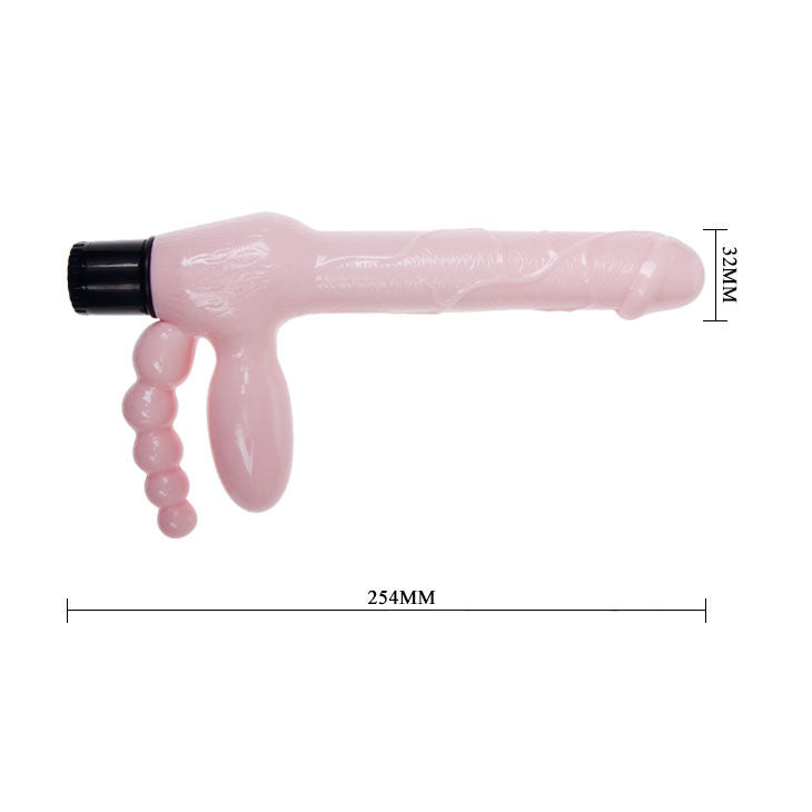 BAILE - ARNÊS SEM CORDA TPR COM VIBRAO E ESTIMULAO ANAL 25.4 CM