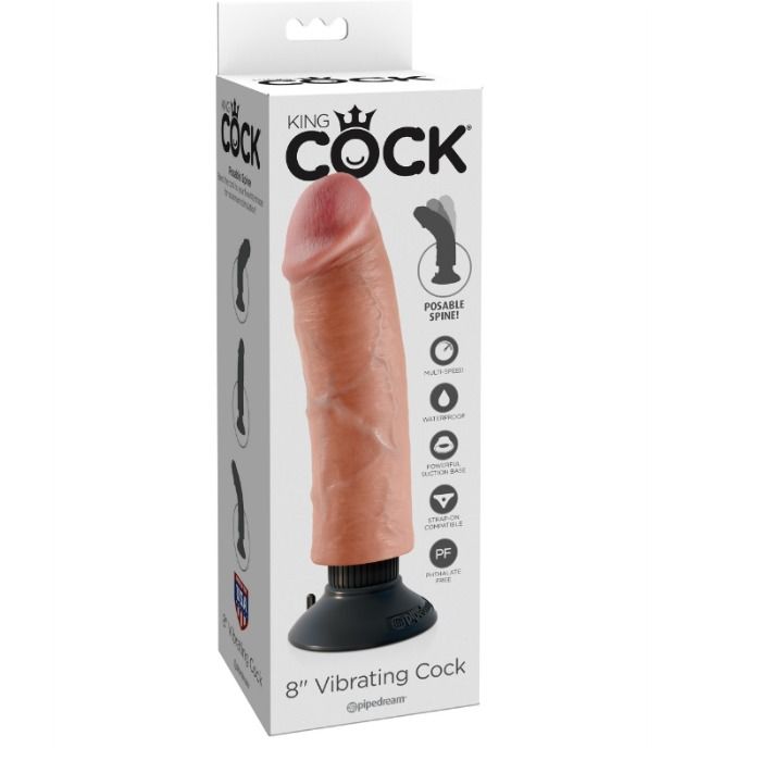 KING COCK - VIBRADOR DILDO 20,32 CM NATURAL