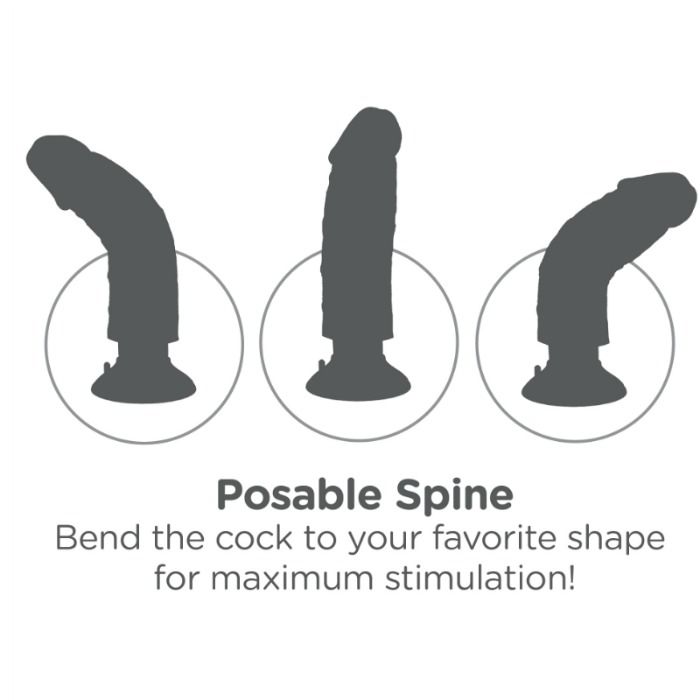 KING COCK - 23 CM VIBRATING COCK WITH BALLS FLESH