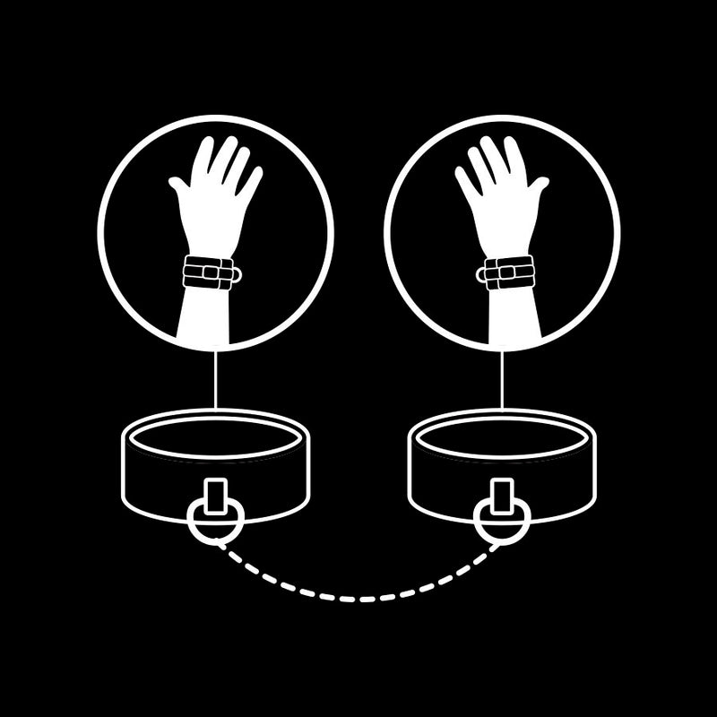 FETISH SUBMISSIVE - VEGAN LEATHER HANDCUFFS WITH NOPRENE LINING