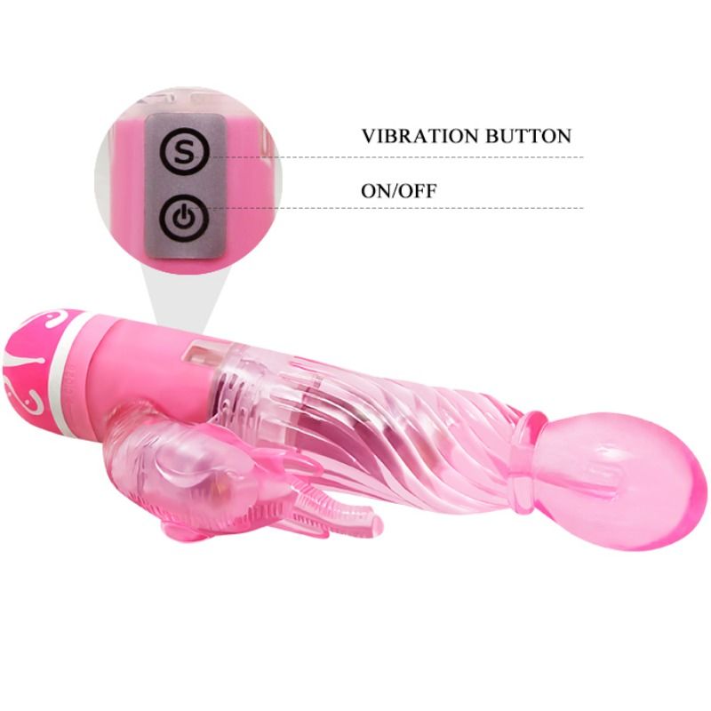 BAILE - VIBRADOR MULTIVELOCIDADE COM ESTIMULADOR ROSA