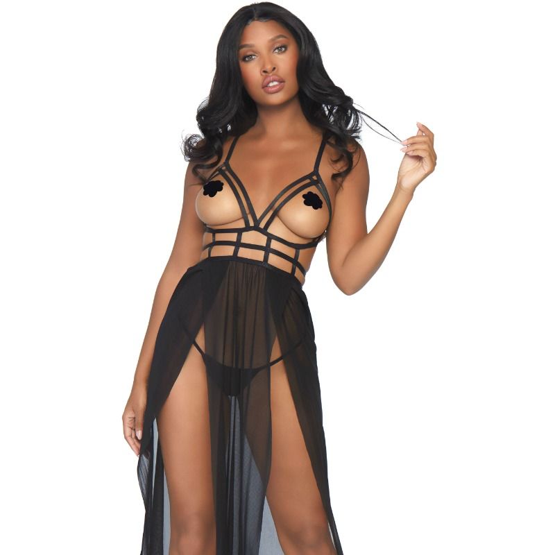 LEG AVENUE - CAGE MAXI DRESS AND THONG S/M