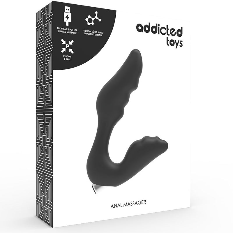 ADDICTED TOYS - PROSTATIC VIBRATOR RECHARGEABLE MODEL 6 - BLACK